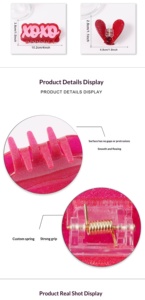 Pinza para el pelo de PVC hecha a mano, estilo dulce y moderno, serie roja, <span class=keywords><strong>con</strong></span> diseño de corazón y garra, para uso diario y versátil, para la parte trasera de la cabeza, venta al por mayor. - Product Image 6