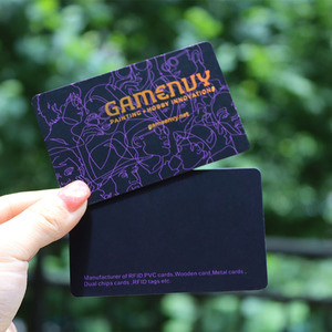 بطاقات عمل ذكية قابلة للتخصيص رمز QR من من من مادة PVC باللون الأسود غير اللامع <span class=keywords><strong>RFID</strong></span> NFC - Product Image 2