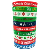Pulsera de Silicona Navideña Creativa y Moderna, Personalizable, Regalo para Fiestas, Regalo Promocional, Venta Caliente de Fábrica