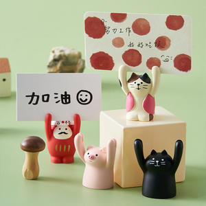ZAKKA chine résine épicerie <span class=keywords><strong>japonaise</strong></span> fille coeur mignon Confession lever les mains signe de reddition cochon rose Message Notes Clip - Product Image 4