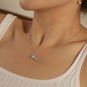 Collar Dylam con Diseño Elegante, Joyería de Moda, Cadena de Plata S925, Circonia 5A, Perla de Concha, Colgante de Lazo - Product Image 3