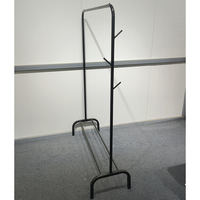 Porte-vêtements métallique en gros avec étagère à chaussures et crochets latéraux – Portant à vêtements moderne peu encombrant pour rangement de chambre