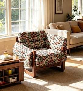 Modern Scandinavian Midcentury Reclining Armchair Velvet Upholstery Wood Legs Living Room <b>Chair</b> Leisure Seat Solid <b>Back</b> Design - Product Image 6
