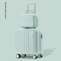 Valise cabine moderne à roulettes en ABS rigide de 18 pouces, motif dessin animé petit ours, verrouillable, pour voyage