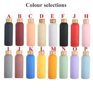 Botellas térmicas de doble pared de 350ml, 500ml, 750ml, 1l, termo aislado al vacío de acero inoxidable recubierto de goma con cuerda de silicona - Product Image 5