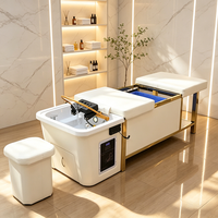 Matériel de salon de coiffure de luxe sans plomberie, lit de lavage moderne thaïlandais pour spa capillaire avec réservoir d'eau de 90L