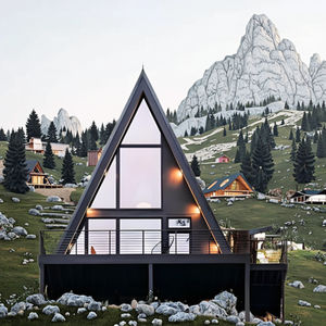 Треугольный дом A-каркасная сборная стальная конструкция для использования в отеле во дворе - Product Image 1