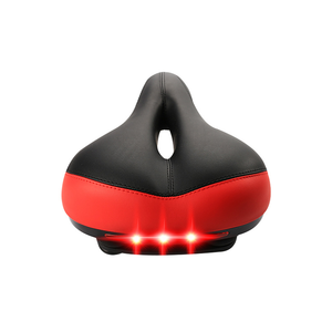 Luz trasera para SILLÍN de bicicleta, Cojín de fibra de carbono con luz de advertencia 3led, suave y cómodo para asiento de bicicleta de carretera - Product Image 2