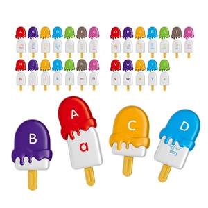 52pcs Montessori alphabet jouet d'apprentissage début éducatif crème glacée couleur lettres reconnaissance jeu d'association pour la motricité fine - Product Image 1