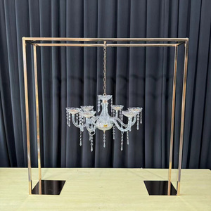 Centrotavola Nuziale in Metallo Dorato con Fiori e Palloncini, Supporto da Tavolo per Fiori, <span class=keywords><strong>Portacandele</strong></span> per Forniture per Eventi - Product Image 5