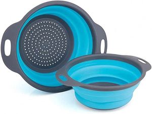 Kitchen Colander Strainer Set Collapsible Colanders Set Foldable Food <b>Basket</b> Strainers Kitchen Drainer for Draining Pasta Vege - Product Image 2