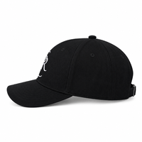 Casquette de baseball unisexe 6 panneaux en sergé de coton noir avec broderie 3D en relief motif léopard, visière incurvée, réglable, pour le streetwear et les activités de plein air