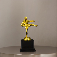 Trophée de Taekwondo en plastique de haute qualité, bon marché et très vendu, impression UV, logo personnalisé, gravure, design portable pour les récompenses sportives