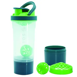 Gym Running Sports Protein Shaker Bottles Plastic Water Bottle With Mixer Ball