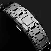 Montre-bracelet automatique mécanique de luxe pour homme, avec logo personnalisé, entièrement en acier inoxydable brossé, squelette apparent