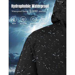 FOXA Men's Down Puffer <b>Jacket</b> <b>Waterproof</b> Hooded Winter Coat Casual Straight Body Insulated <b>Parka</b> Snow <b>Jacket</b> - Product Image 6