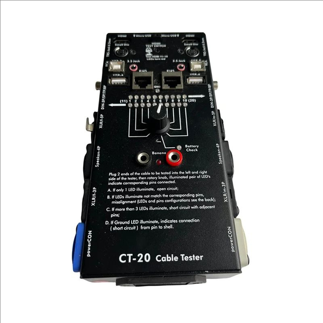 CT-20 Multi-Function Line Tester - Audio Cable, XLR Signal Line, Line Tester - Supports 20 Types CT-4F