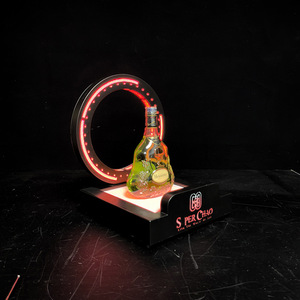 Support de bar lumineux à LED avec pilier en cristal, base pour champagne, couronne florale, XO Cognac, double couleur réglable - Product Image 2