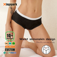 Culotte menstruelle taille haute avec logo personnalisé, couvrance intégrale, 3 couches anti-fuites, réutilisable et lavable, pour flux abondant