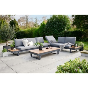 Juego de sofá de jardín al aire libre en forma de L moderno de lujo con mesa de centro Material de hierro para uso en el jardín del Hotel Patio - Product Image 4