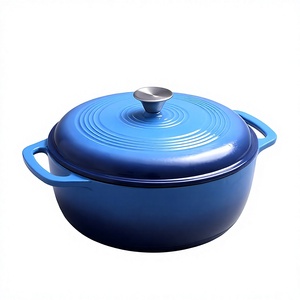 Marmite hollandaise émaillée <span class=keywords><strong>en</strong></span> <span class=keywords><strong>fonte</strong></span> à double poignée, double usage, avec couvercle, blanche, pour cuisson et mijotage, pour l'exportation - Product Image 1