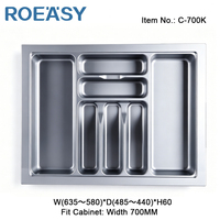 Diviseur de tiroir en plastique pour armoire de cuisine, boîte de rangement pour vaisselle, plateau à couverts en ABS