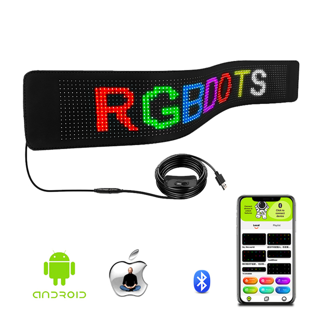Programmable Scrolling Messages Flexible LED Sign Display App Control LED Sign Board for Cars Shops Digital Advertising Screen