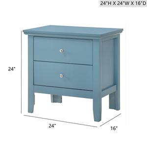 Teal Elegance Nightstand With <b>Drawers</b> <b>For</b> Bedroom <b>Storage</b> - Product Image 3
