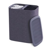 Panier à linge en toile avec deux compartiments, nouveau design, vente en gros