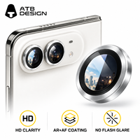 Protection d'objectif d'appareil photo ATB Custom LOGO HD 9H, anti-rayures, en verre, pour iPhone Duo, installation facile, compatible avec les coques.