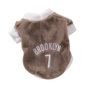 Chaleco con capucha de lana para mascotas, ropa cálida con estampado de letras para perros y gatos, estilo deportivo para otoño e invierno, rosa, amarillo, marrón, verde - Product Image 5