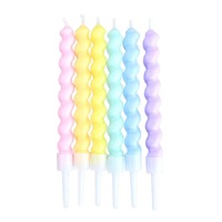 6 Stück Pastell Twisted Geburtstags torte Kerzen Party Curve Thread Geburtstag Spiral Kerzen für Geburtstags feier Dekoration
