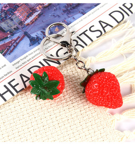 Strawberry Model Pendant Keyring <b>Key</b> Ring Bag Charm Jewellery Christmas Birthday Gift Keychains <b>Key</b> <b>Chain</b> <b>Key</b> Ring Holder - Product Image 1