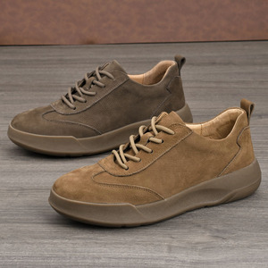 Chaussures bateau rétro en daim pour hommes, bout rond, semelle extérieure en caoutchouc, semelle intermédiaire en EVA, confortables, toutes saisons, usage décontracté - Product Image 3