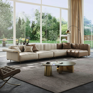 Sang Trọng Hiện Đại Chính Hãng Da Đàn Piano Key Top Layer Sofa Cho Phòng Khách Da Bò Góc Màu Sắc Phù Hợp Cho Hiện Đại Biệt Thự Sang Trọng - Product Image 5