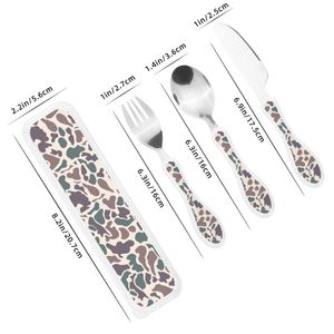 Ensemble de <span class=keywords><strong>couteau</strong></span>, <span class=keywords><strong>fourchette</strong></span> et cuillère pour enfants à imprimé camouflage aztèque western - Product Image 2