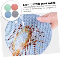 Tapis isolant rond en silicone alvéolé résistant à la chaleur, dessous de plat de cuisine, dessous de verre rond, tapis de protection pour bol, tapis de table