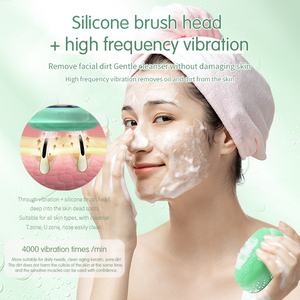 Skin Care Heated Face Cleanser <b>Machine</b> Sebum Removal Pore Deep Clean Silicone Electric Facial Vibration Cleansing Brush - Product Image 4