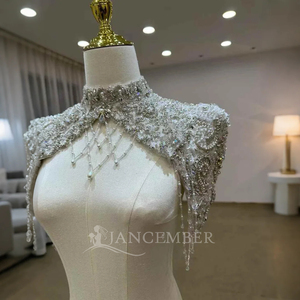 Robes de mariée intemporelles style robe de bal, en tulle blanc orné de strass, Lsjj53 Jancember - Product Image 3