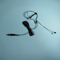 Micro-casque professionnel filaire mono-auriculaire populaire avec microphone mini noir omnidirectionnel à condensateur anti-bruit