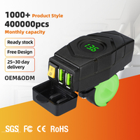 Chargeur rapide double USB 12-24V pour moto avec voltmètre numérique 72W, fixation guidon, vente en gros usine