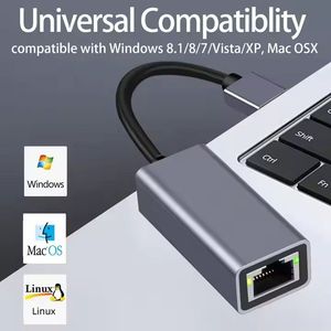 USB 3.1 Type C Gigabit Ethernet Adapter 10/100/1000 Mbps RJ45 Lan <b>Network</b> <b>Card</b> ABS Internal PC/Laptop Computer Accessories - Product Image 6