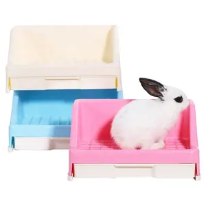 Wholesale Colorful Pet Rabbit Supplies Drawer Design Easy Cleaning Folding Rabbit Toilet