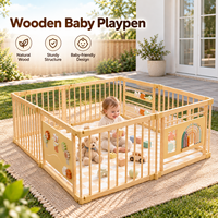 Parc de jeu extensible en bois pour bébé, durable, pour la maison et la garderie
