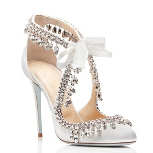 High-end Luxurious High <b>Heel</b> Pumps Shoes for Bridal Rhinestone Tassels Dress Shoes Women Shoes Size 46 Diamonds Sandals - Product Image 2