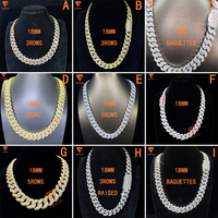 Chaîne à maillons cubains de 10 mm à 2 rangs, épaisse et solide, en argent sterling 925, bijoux hip-hop pour hommes, collier cubain en moissanite VVS glacé