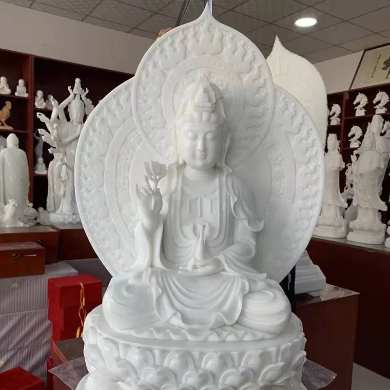 טבעי אבן גדול מקדש גן בית תפאורה אמנות ניו מוצר שיש בודהה פסל למכירה