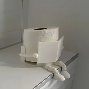 Porte-mouchoirs en plastique sur pied, design livre et café, mignon, pour décoration de salle de bain, compatible avec les rouleaux de papier toilette - Product Image 6