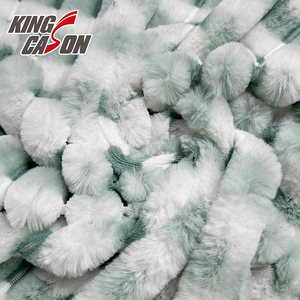 Lông thú giả thỏ Kingcason 100% polyester, mỏng, siêu mềm, trơn màu, nhiều màu sắc, xù mềm, màu xám, sọc, dùng làm phụ kiện túi xách - Product Image 2