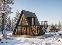Villa Modulaire Préfabriquée en Acier pour Hôtel et Bureaux, Structure en A, Modèle S900 – Idéale pour Complexes Éducatifs et Touristiques